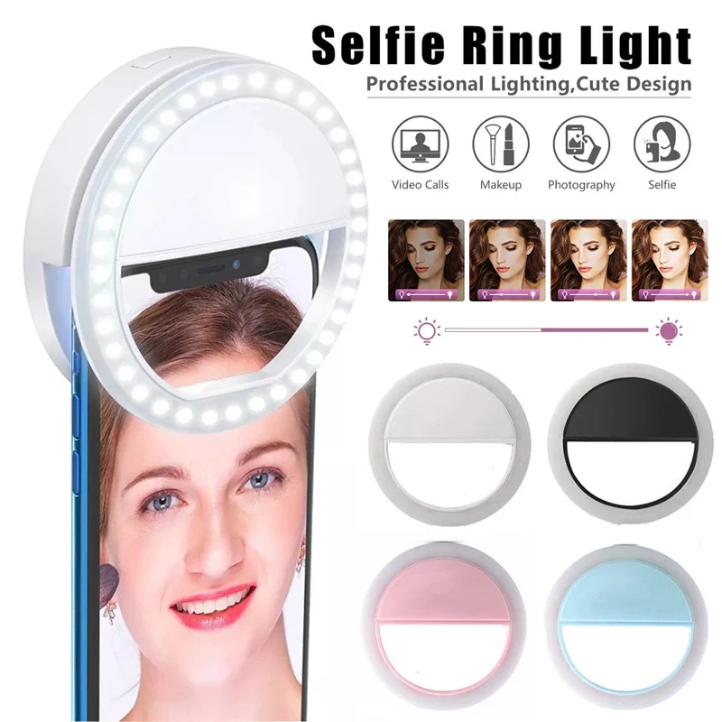 Lampa błyskowa LED do telefonu Regulowana lampa pierścieniowa do selfie do telefonów komórkowych do Tiktok Video Live Fill Lamp Women Make up Light