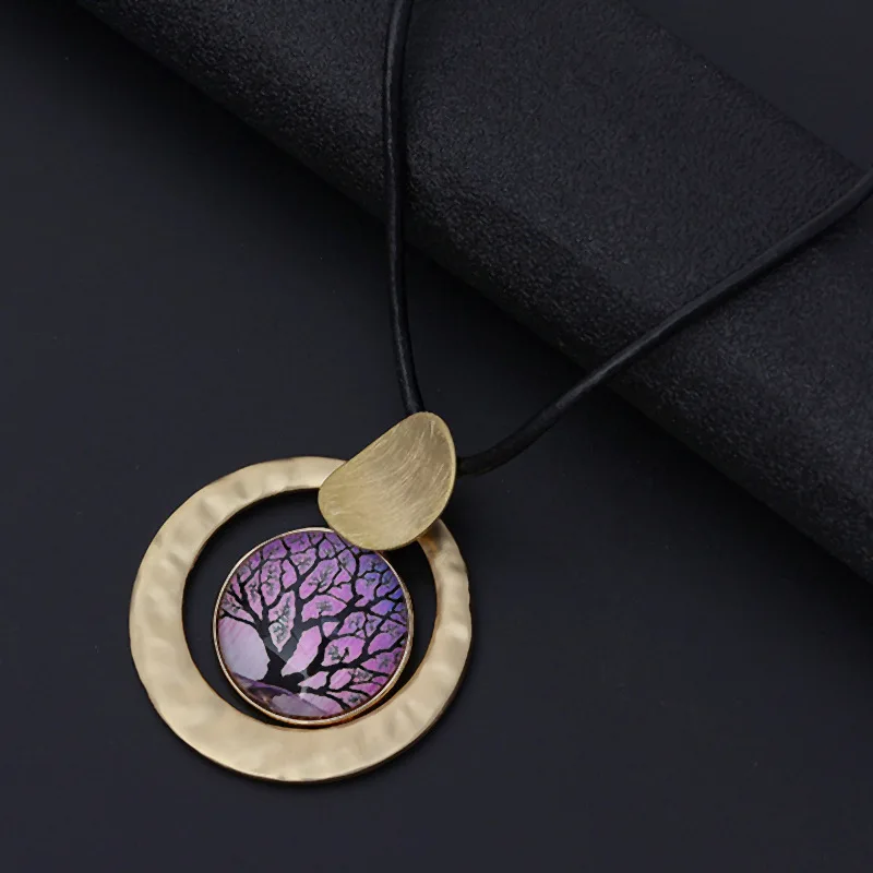 

DIY accessories new necklace, European and American fashion retro tree of life long sweater chain, women's necklace wholesal