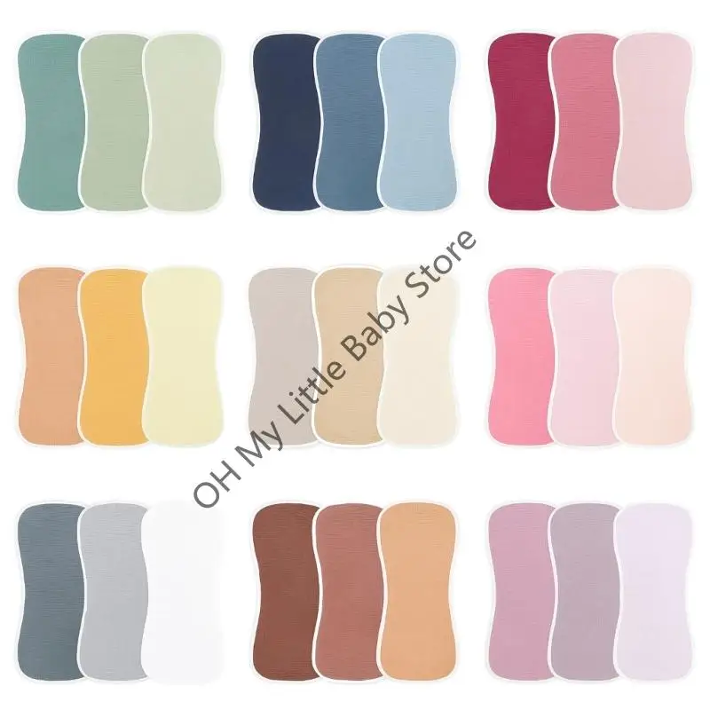 

3Pcs/Set Soft Muslin Cotton Gauze Shoulder Rag Baby Burping Pad color Newborn Baby Burp Cloths