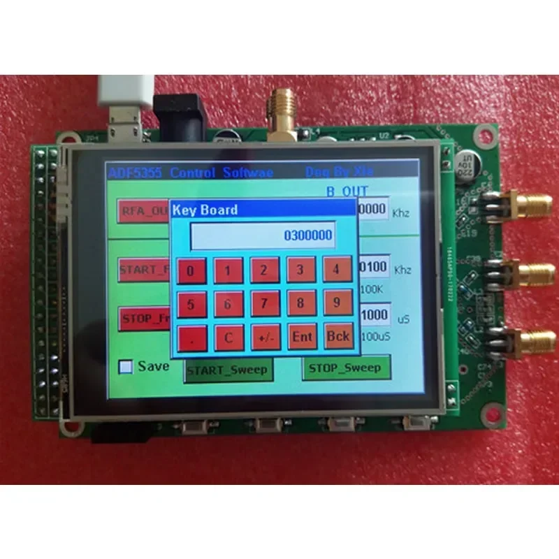 ADF5355 color touch screen module sweep frequency signal source VCO microwave frequency synthesizer PLL 2.8 inch