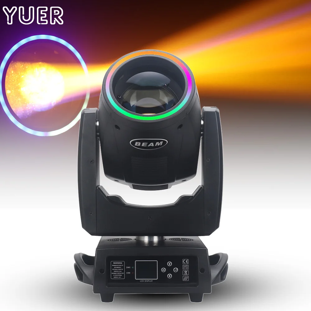 YUER 230W 14R Beam Zoom Spot Rainbow Effect Moving Head With SMD Hole Ring For Wedding Party Dj Disco Projector Stage Lighting