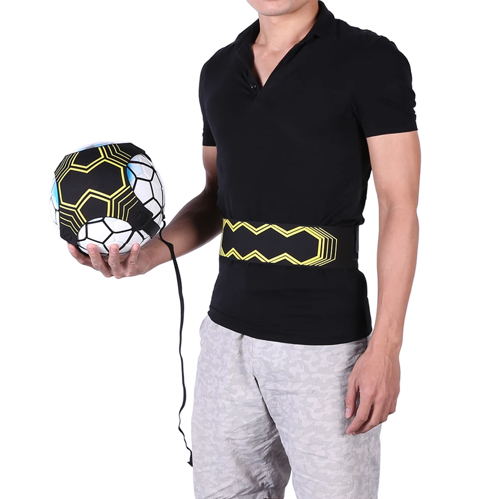サッカーキックトレーナー調節可能なサッカートレーナーナイロン布サッカートレーナーソロベルト弾性補助フィットネス機器