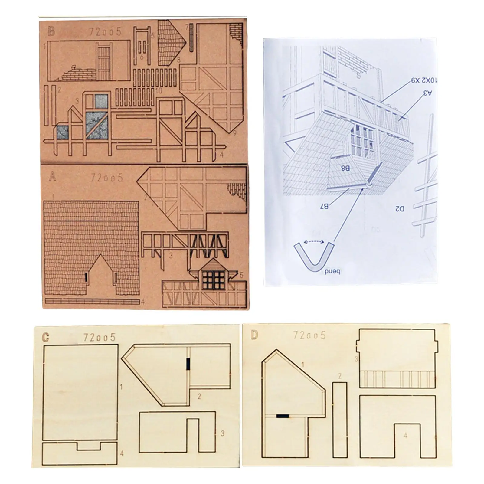 건축 모델 키트 디오라마 모래 테이블 액세서리 모델 철도 전쟁 장면용 3D 퍼즐, 교육 학습 장난감 조립, 1:72