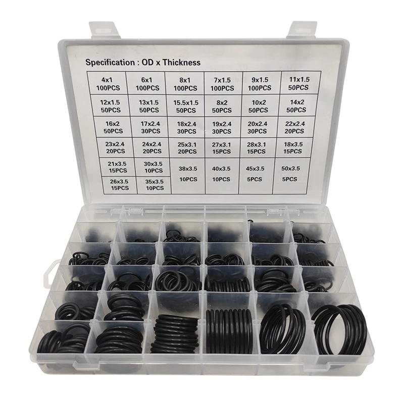 

New-1225Pcs Nitrile Rubber O Ring Kit O Rings Assortment Kit Set Sealing Washer NBR O-Ring Assortment O Ring Rubber