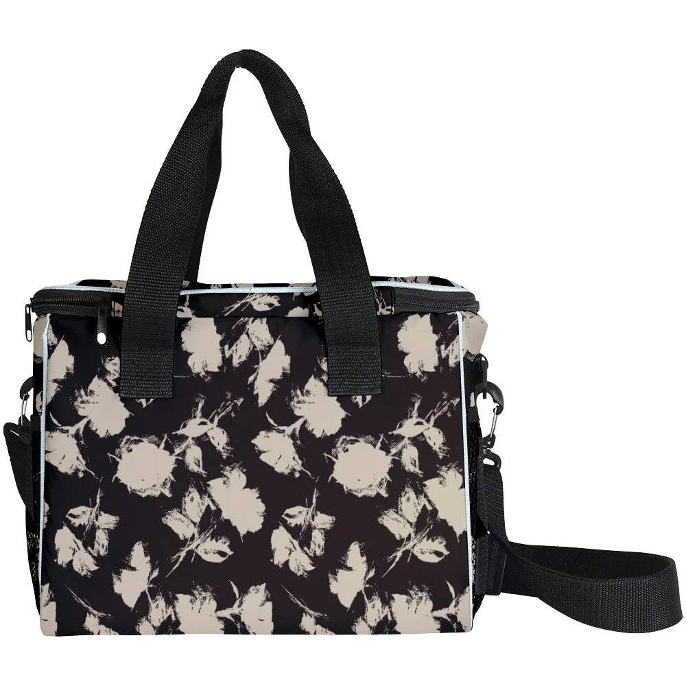 Moda popular engraçado novidade padrão floral 3d impresso maior crossbody almoço saco de isolamento térmico bolsas de alimentos sacos de gelo