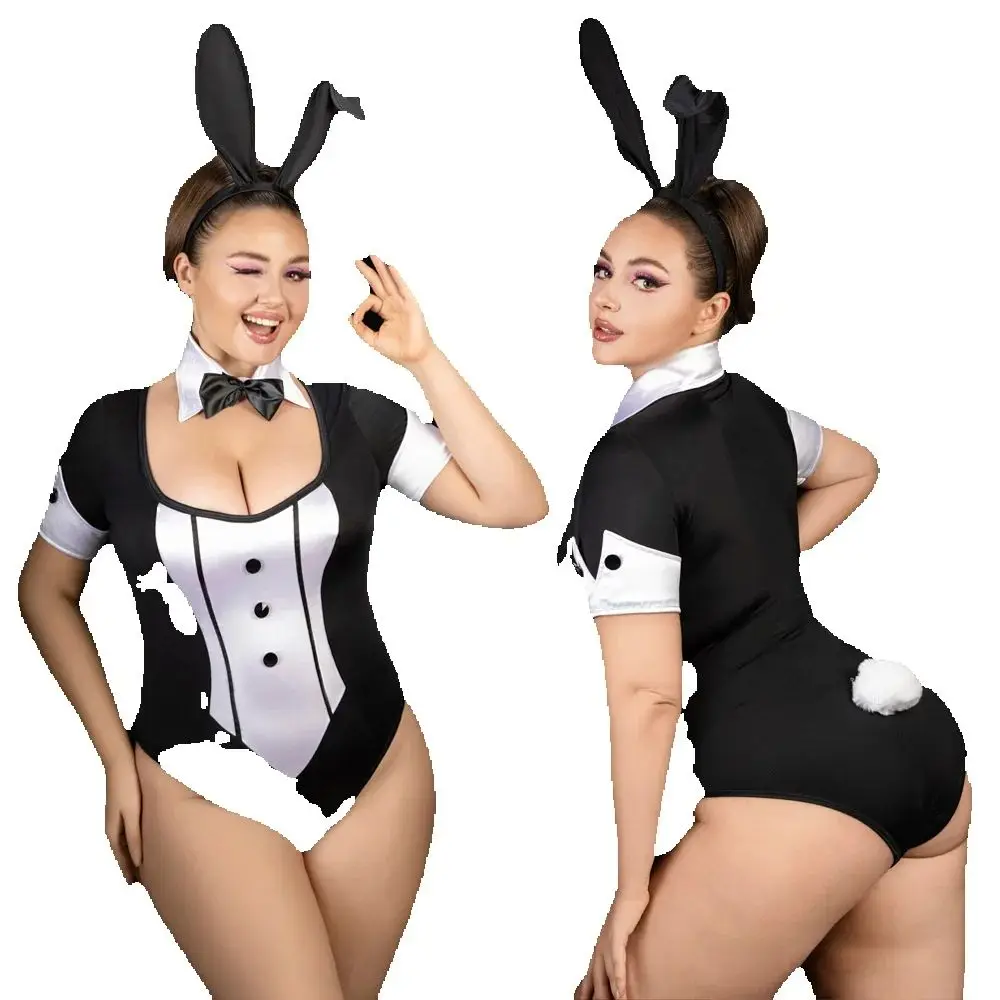 

Новинка: Сексуальный женский костюм кролика для ролевых игр больших размеров, боди для вечеринок, косплей-костюм горничной, размер XXL.