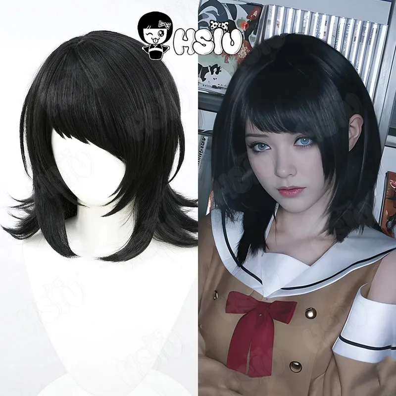 

Yahata Umiri Timoris Cosplay Wig HSIU 45cm short black hair Heat Resistant Synthetic Wig Anime BanG Dream!Ave Mujica Cosplay Wig