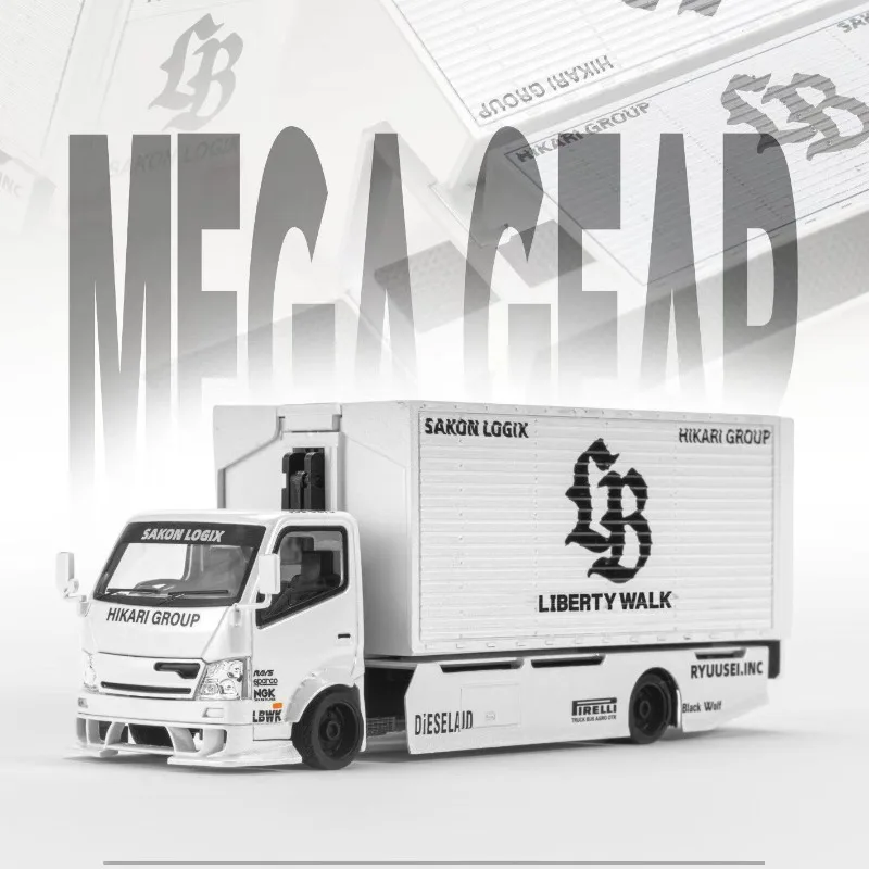 【Some in stock】Mega Gear 1:64 fully assembled modified truck trailer die-cast alloy car model, a festive gift, a collectible.