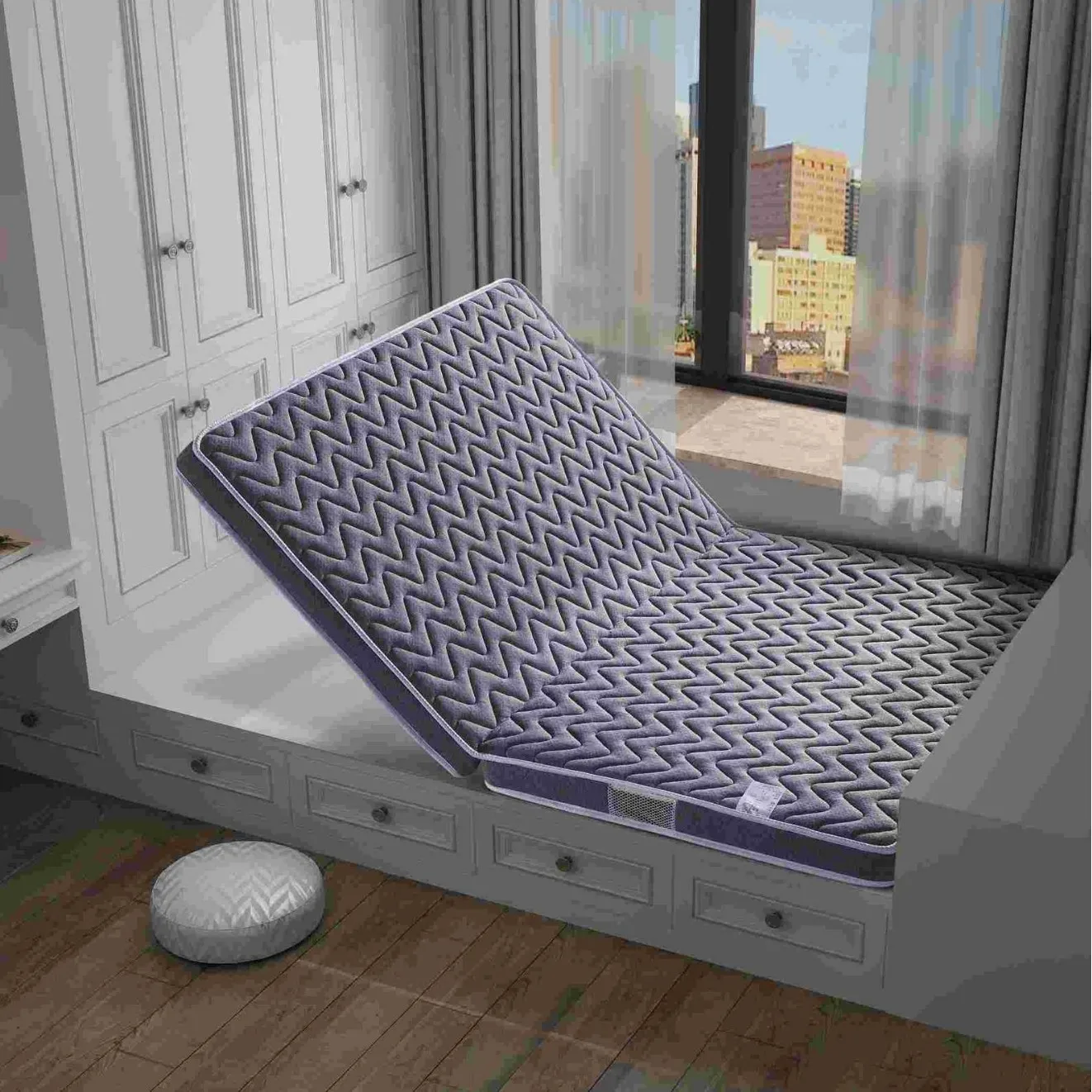 Natural coconut palm mattress child palm mattress hard foldable three-fold student dormitory rental room single double mattress