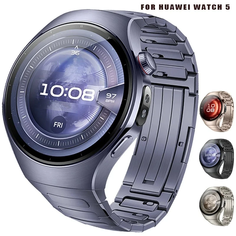Оригинальный роскошный титановый ремешок для Huawei Watch 5, 46 мм, металлический ремешок без зазоров для Huawei Watch 5, 42 мм, деловой быстросъемный ремешок