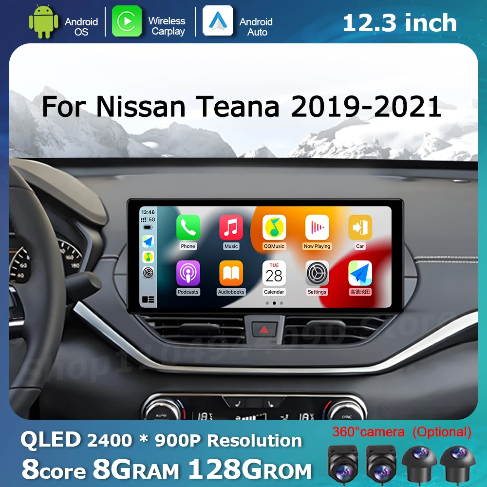 

for Nissan Teana 2019-2021 Intelligent Multimedia Radio Player GPS Navi WiFi BT Car Display Screen Wireless Carplay Android Auto