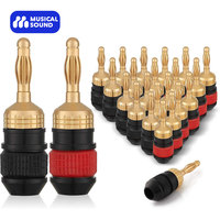 Musical Sound Banana Plugs 2/4/8/24 Pcs 24K Gold Plated Hifi Audio Banana Speaker Plug Connectors for Speaker Cable Wire