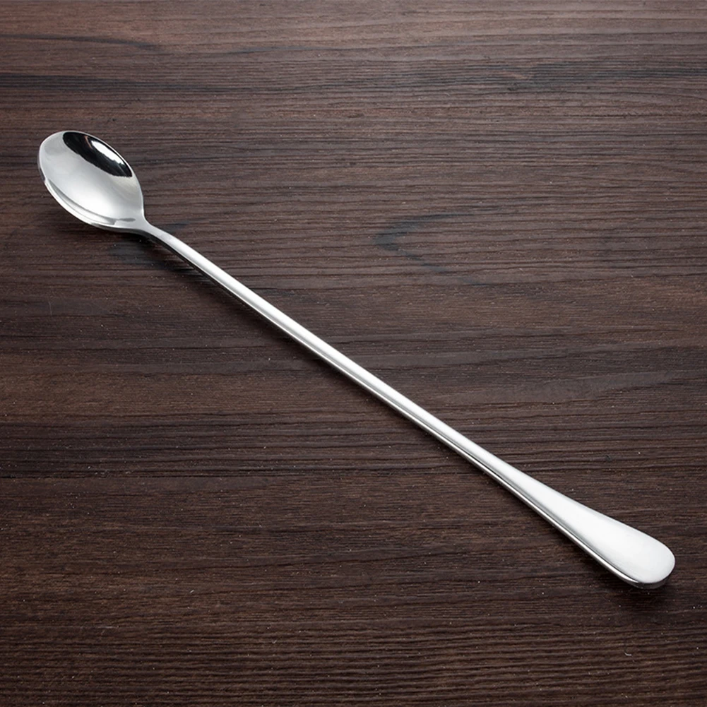 4pcs 9-Inch Long Handle Iced Tea Spoon Coffee Spoon Ice Cream Spoon Stainless Steel Cocktail Stirring Spoons