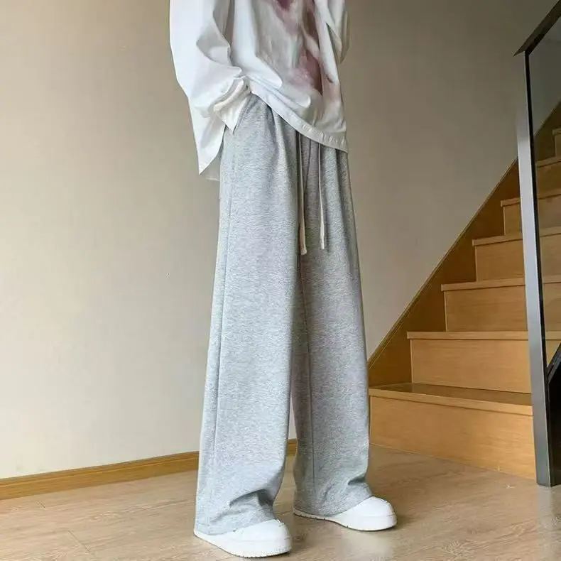 Factory Price Casual Pants, Trendy Wide-leg Pants, Men's Autumn and Winter Sports Straight-leg Long Pants, Sweatpants for Men
