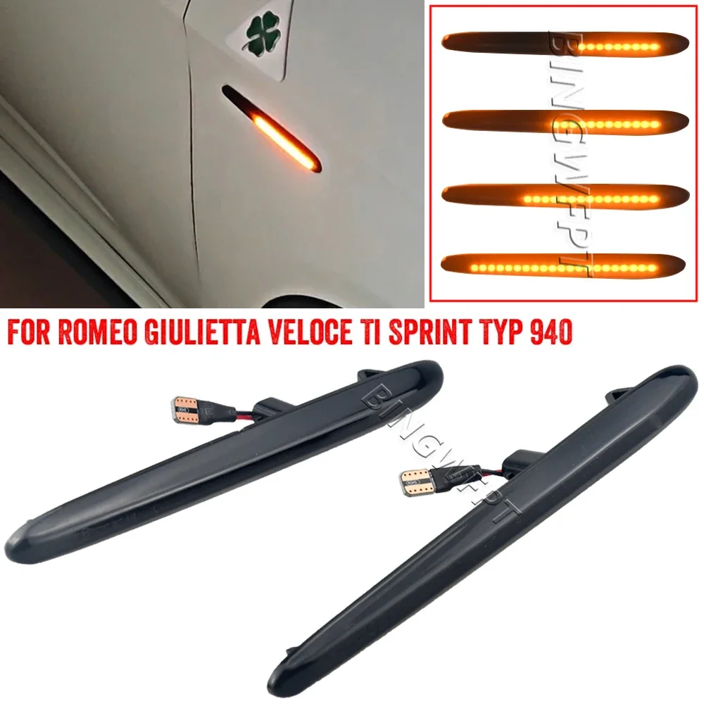 LED Dynamic Side Marker Lights Arrow Turn Signal Blinker Lamps For Alfa Romeo Giulietta 940 Juliet Sprint Veloce 2010-2021