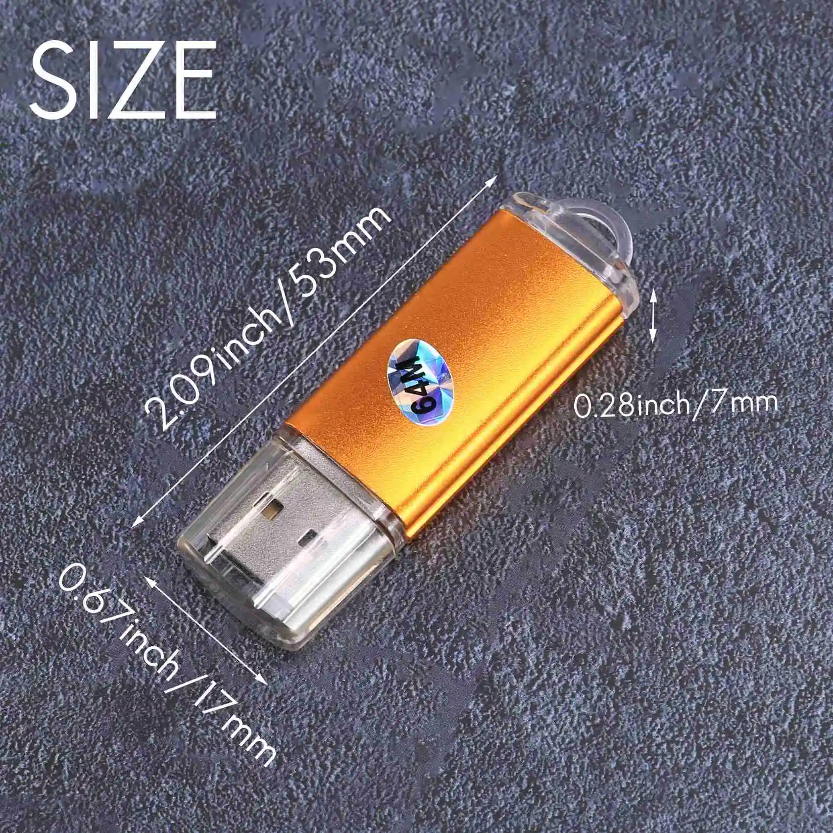 Memory Stick USB para PC e TV, Pen Drive Flash, Disco U, Cor Dourada, Capacidade 64MB