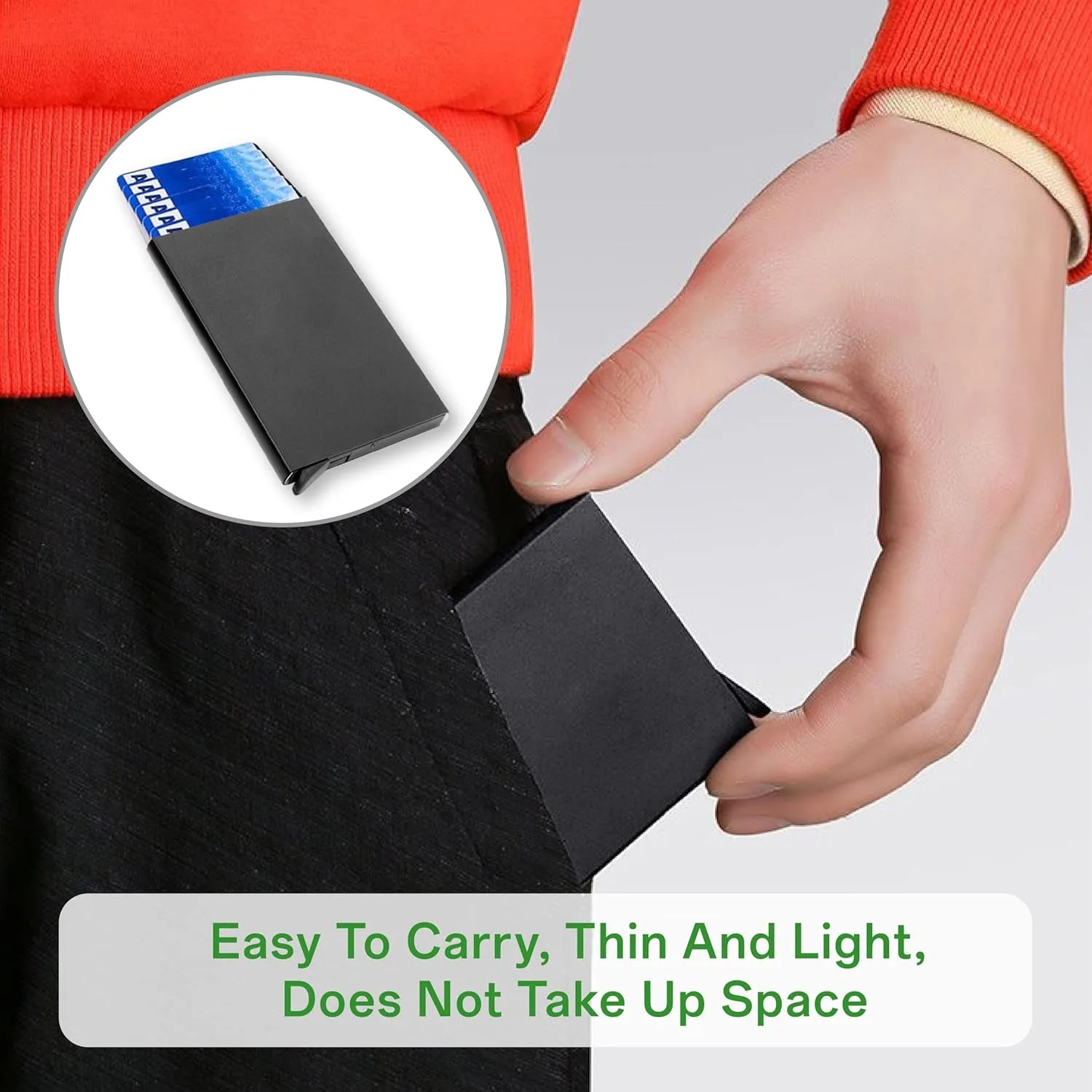 الأسد الملك تتفاعل المحفظة الذكية حامل بطاقة معدنية رقيقة ضئيلة الرجال النساء محافظ المنبثقة محفظة سوداء صغيرة Vallet 6 بطاقات Walets