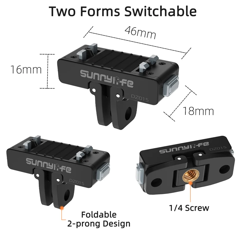 قاعدة محول مغناطيسية سريعة الإصدار لـ Insta360 X5 خفيفة الوزن تمديد محول قاعدة تثبيت 1/4 موضوع لـ Ace / Ace pro2/1