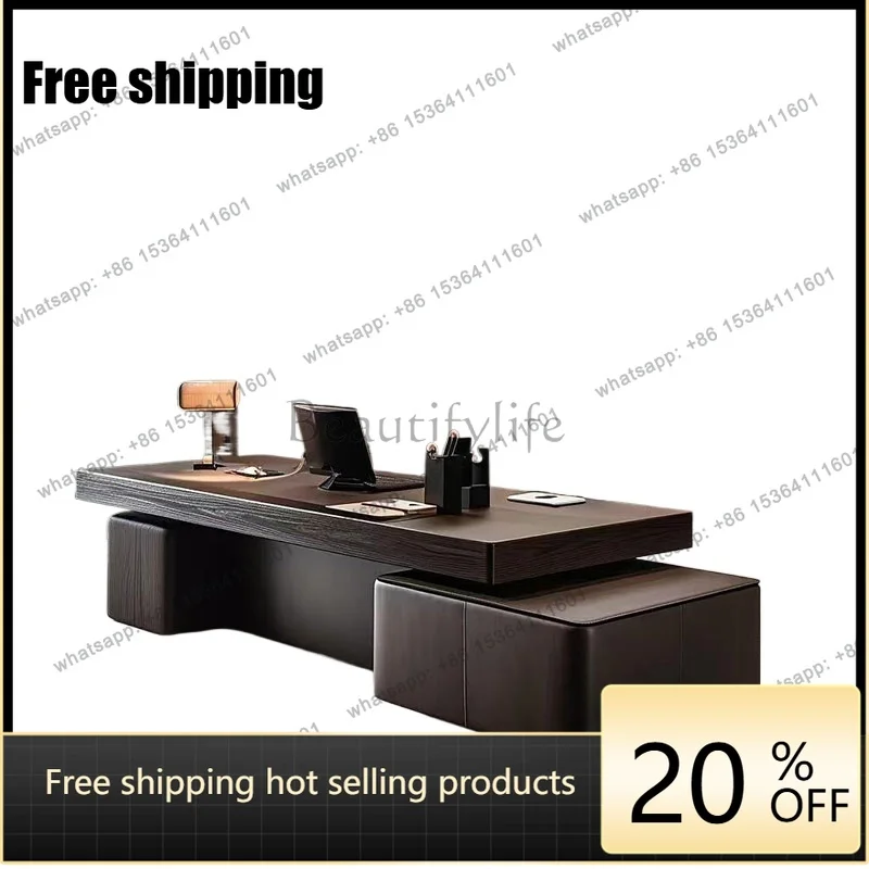 zj.Asthetic Designer Office Desks Strong Wooden Luxury Modern Office Desks Cheap Computer Large Schreibtisch Work Station Table