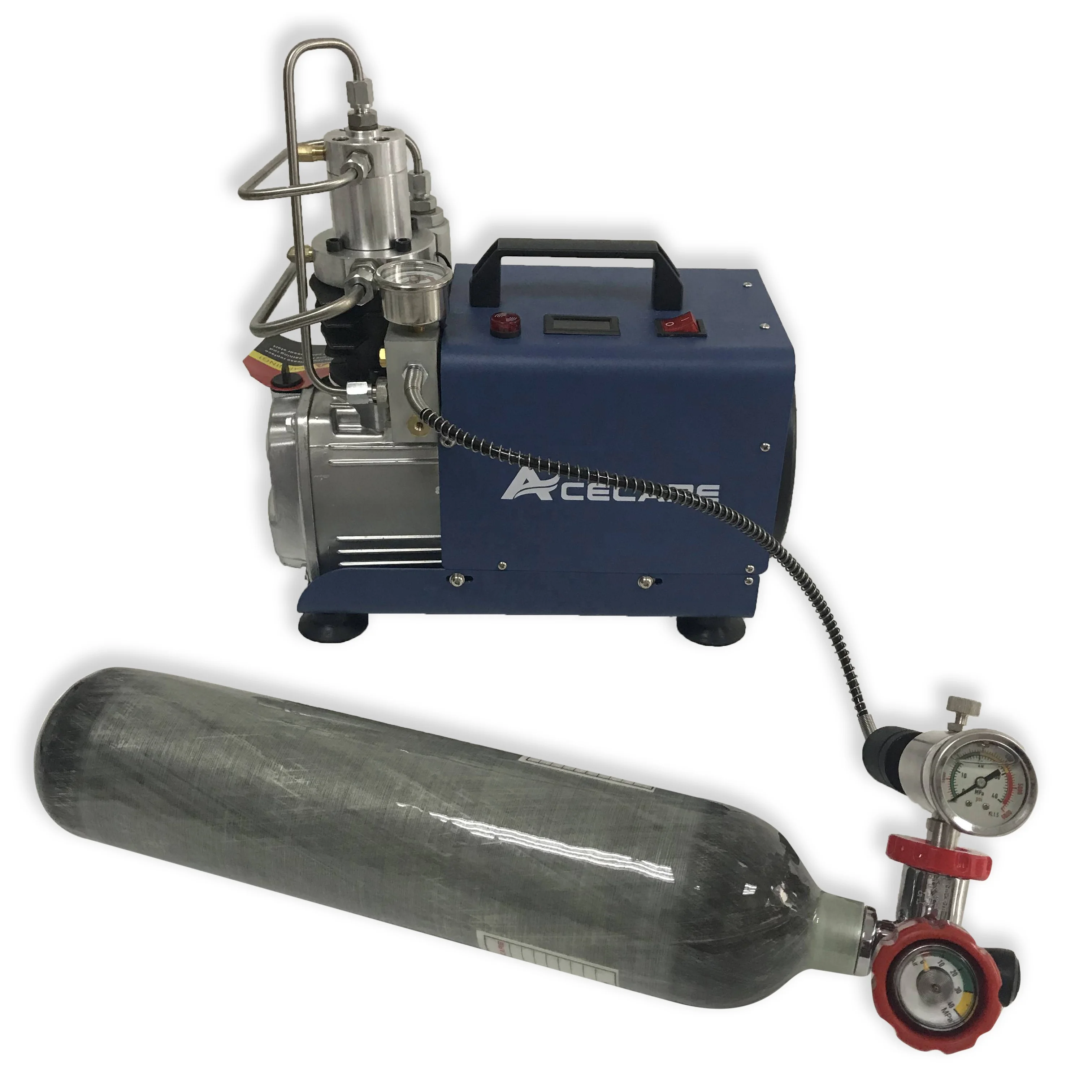 Acecare Auto Inflator High Pressure Super Silence Mini 30Mpa 110V/60HZ Light Weight Compressor Automatic Shutdown Version