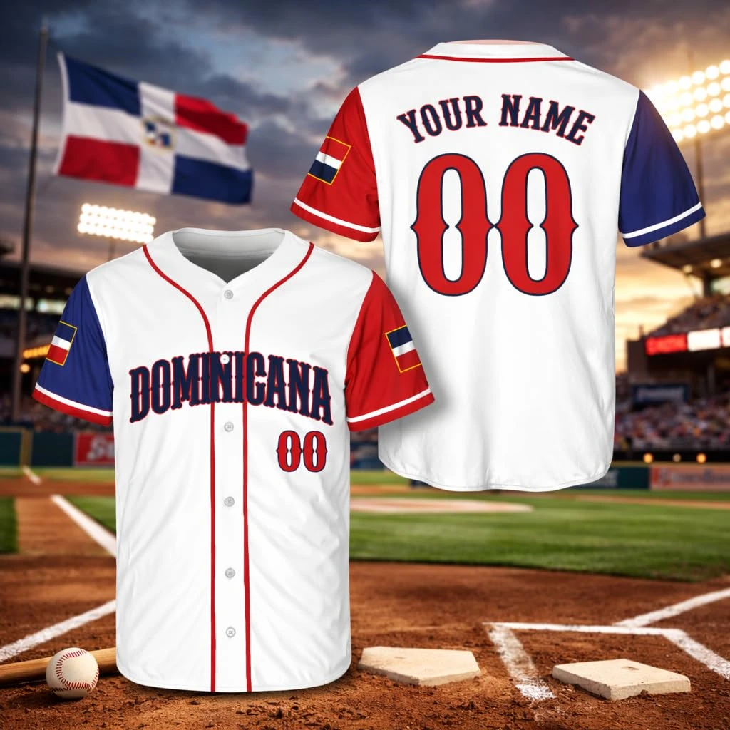 New Dominican Republic Baseball Jersey Shirt - Personalized Dominican Jersey for Men Women, Team Sports Uniform Shirts