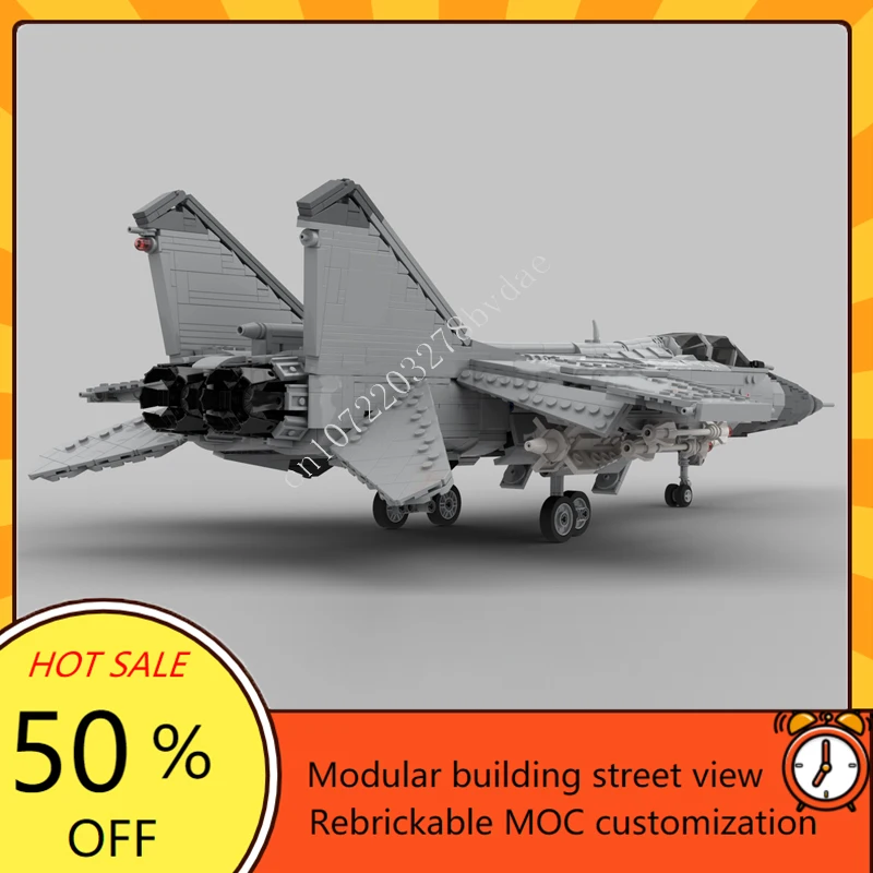 2628PCS 1:35 Scale MiG-31 Foxhound Space War Military MOC SpaceShip Battle Custom Puzzles DIY Education Assembly Model Toy Gift