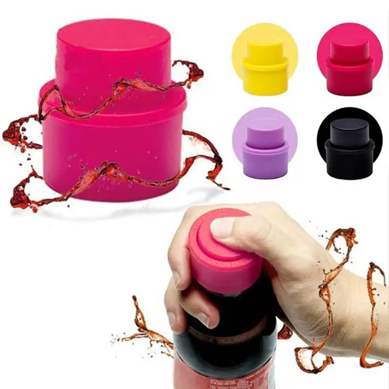 New Vacuum Drink Soda Bottle Stopper Bottle Lid Top Inflatable Soft Sealer Caps Reusable Frozen Fizzy Drink Beverage Bottle Stop