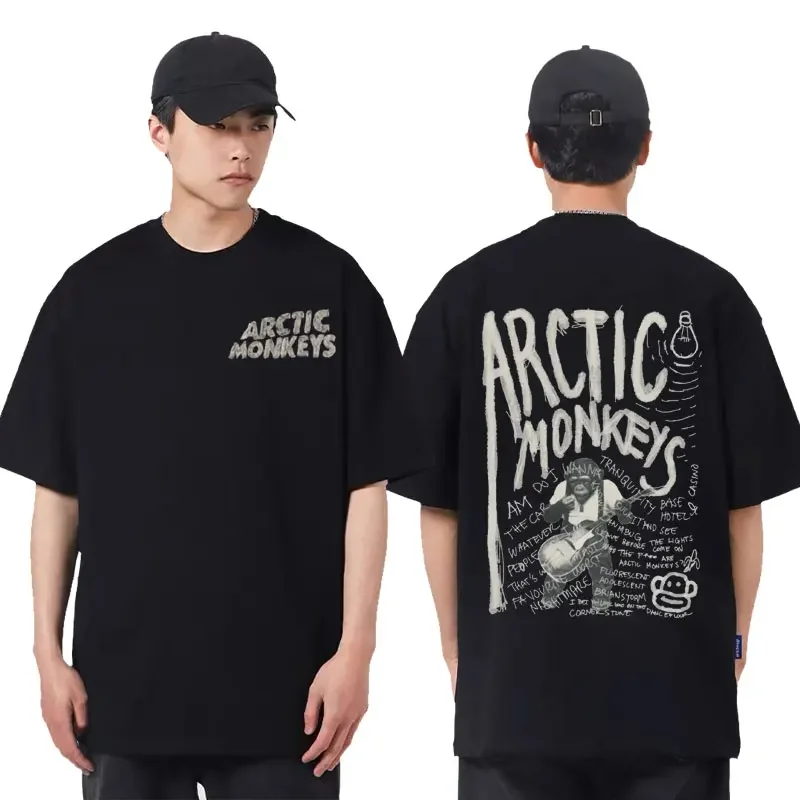 Arctic Monkeys Inspired T Shirt - Album List Doodle Print Vintage T-shirt Men Women Hip Hop Oversized Short Sleeve T Shirts Tops