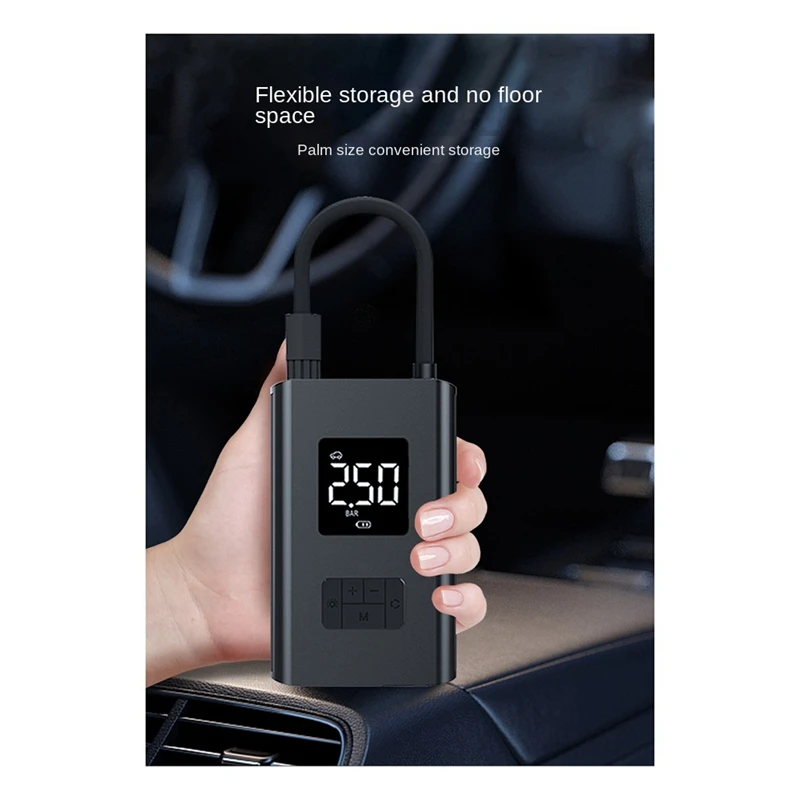 1Set Car Inflator Pump Portable Handheld Wireless Charging Digital Display With Light 11.1V Car Inflator Pump