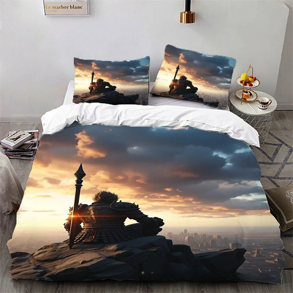 

Black Myth Wukong Quilt Cover Bedding Set,Children's Soft Bed Cover,Single Double Full King Bed King Bed Set