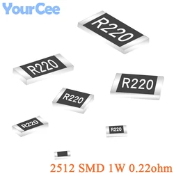 100pcs/20pcs 0.22ohm 2512 SMD Resistor 1W 0.22R 1% Chip Resistance 0.22 ohm R220