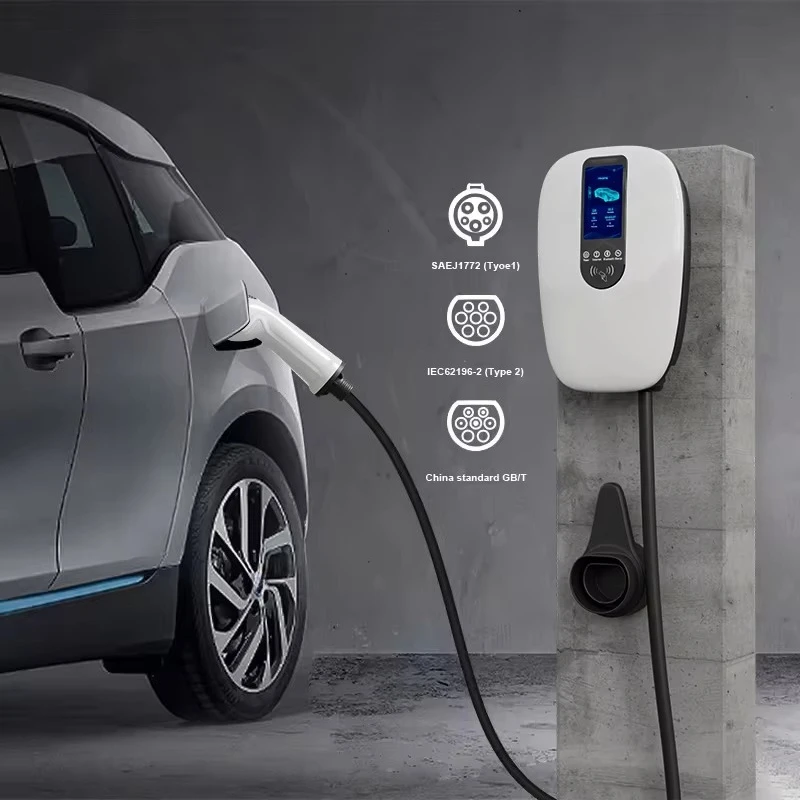 

Новый дизайн, 7 кВт, 32 А, 220 В, зарядная станция для электромобилей, домашняя зарядная коробка, зарядная станция для солнечной зарядки