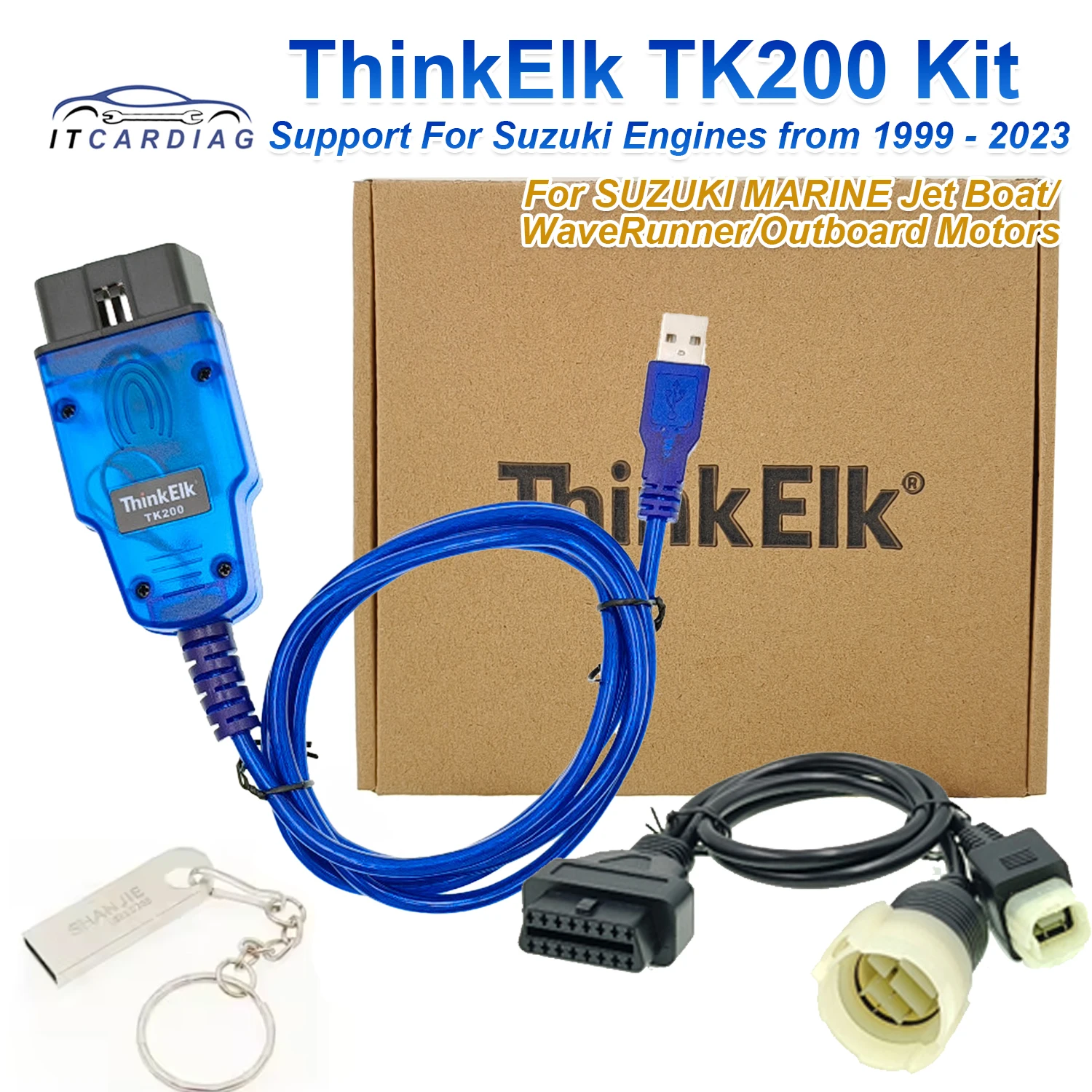 ThinkElk TK200 Diagnostic CABLE KIT Scanner for SUZUKI MARINE Jet Boat/WaveRunner/Outboard Motors
