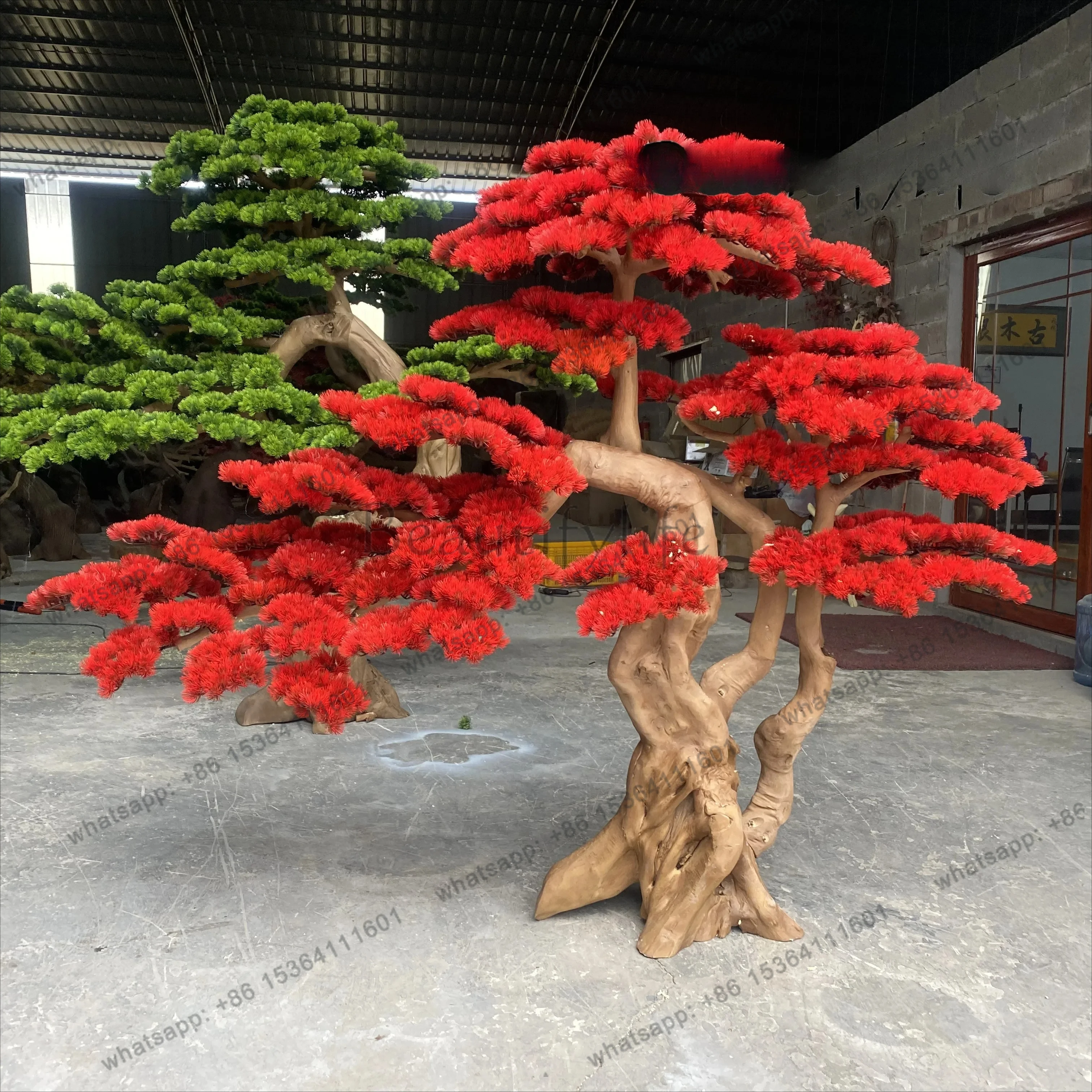 

FG26Simulated green plant welcome pine beauty pine red new Chinese pine bonsai landscape fake tree landscaping ornament