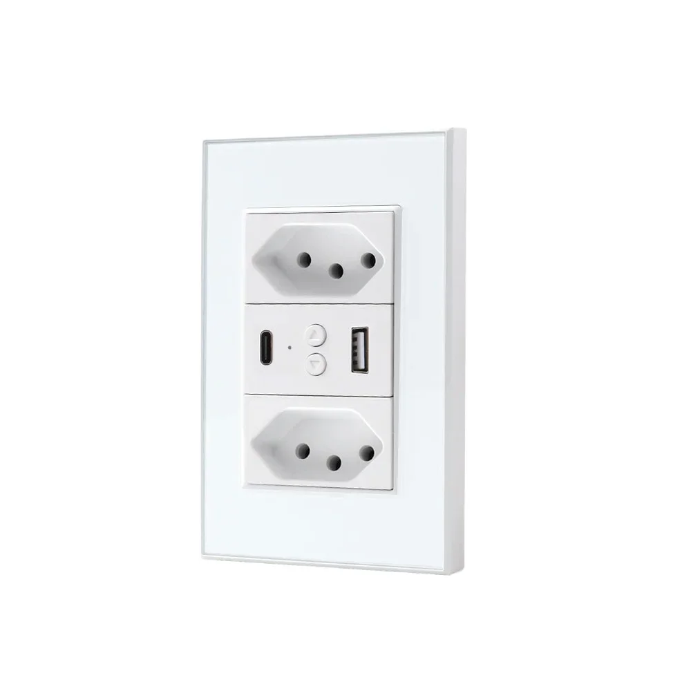 

Умная розетка Zigbee Tuya для Бразилии, 10А, с USB-зарядкой, голосовое управление Alexa Google Home, электрические бразильские настенные розетки