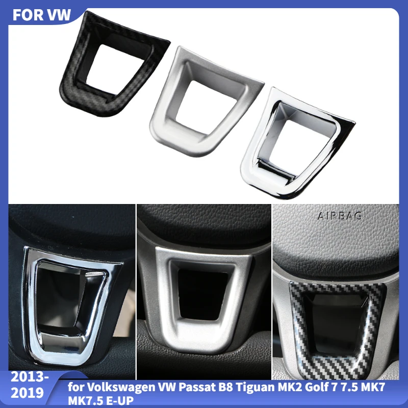 Car Steering Wheel Decoration Cover Trim Sticker for Volkswagen VW Passat B8 Tiguan MK2 Golf 7 7.5 MK7 MK7.5 E-UP T-CROSS T-roc