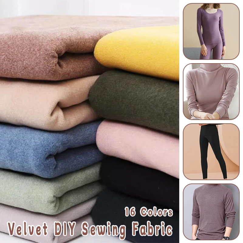 

50cm Thickened Double-Sided Velvet Fabric Autumn Winter Warm Baby Underwear Bottoming Shirt Clothing DIY Sewing Stretch Fabric