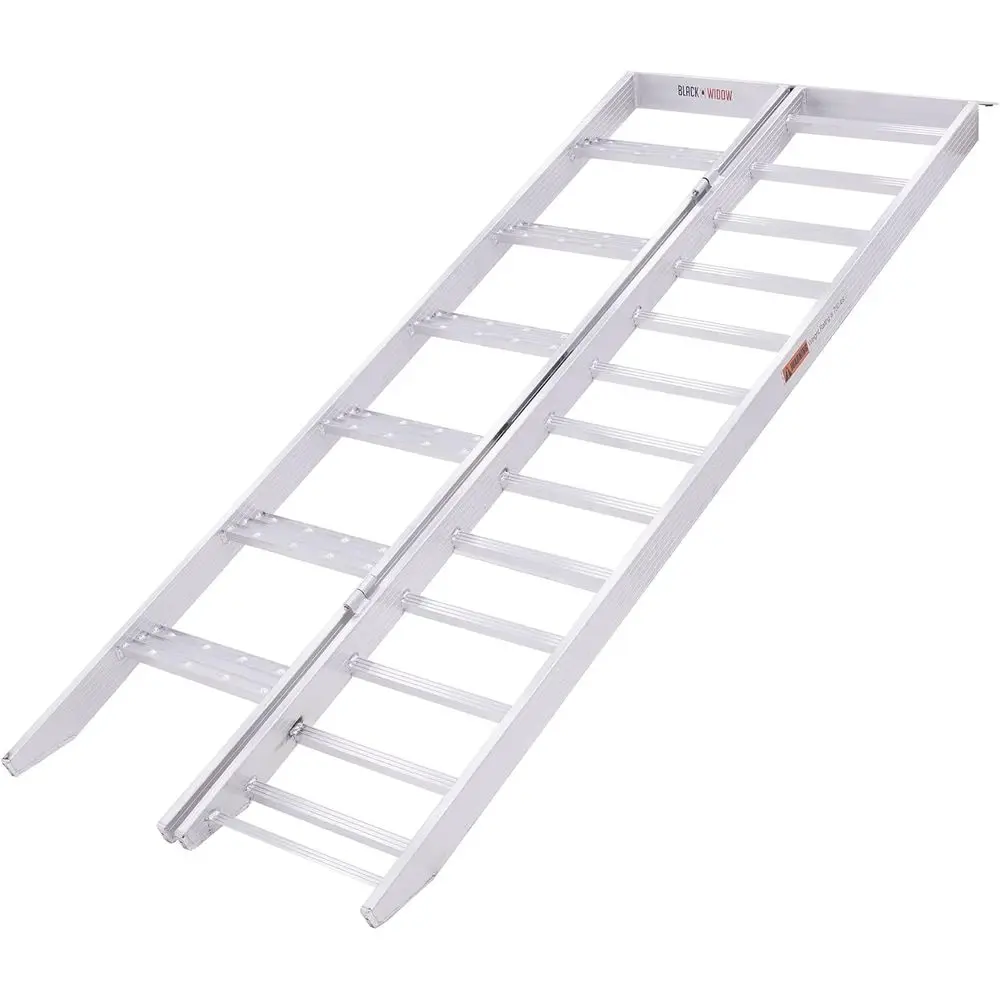 Motorcycle Portable Loading Ramps - 750 lbs Capacity, Silver - Ideal for Motorcycles, Trucks, Trailers