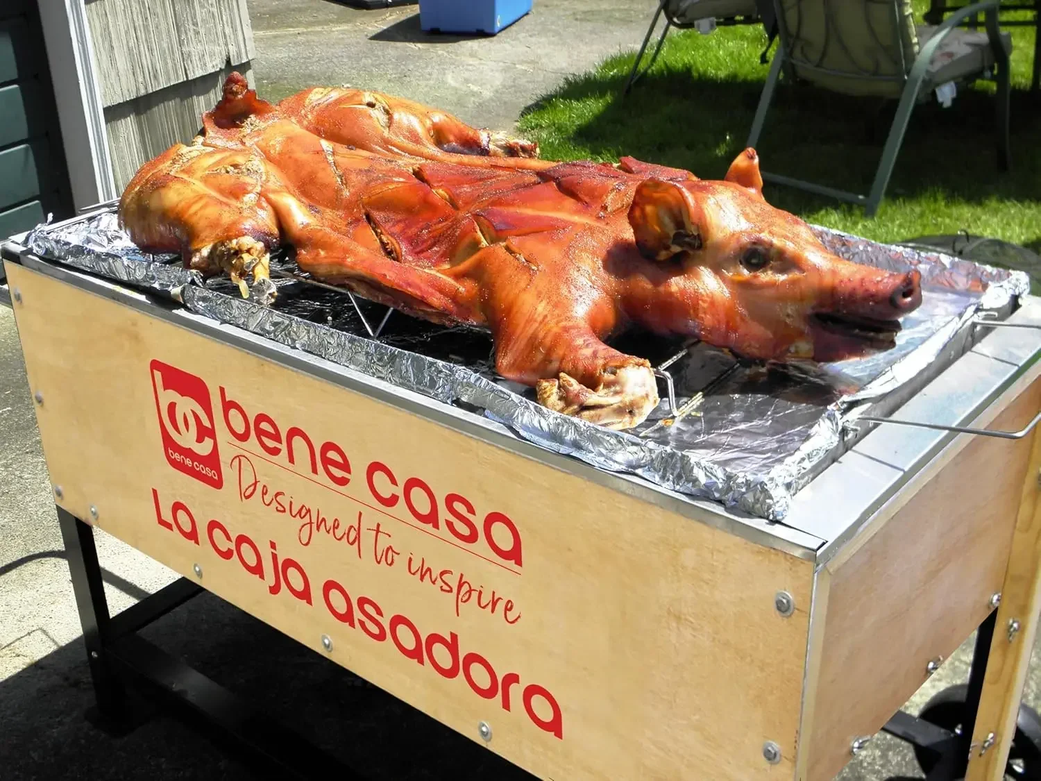 Bene Casa Caja Asadora Large Pit Barbecue Tragbarer Schweineröster