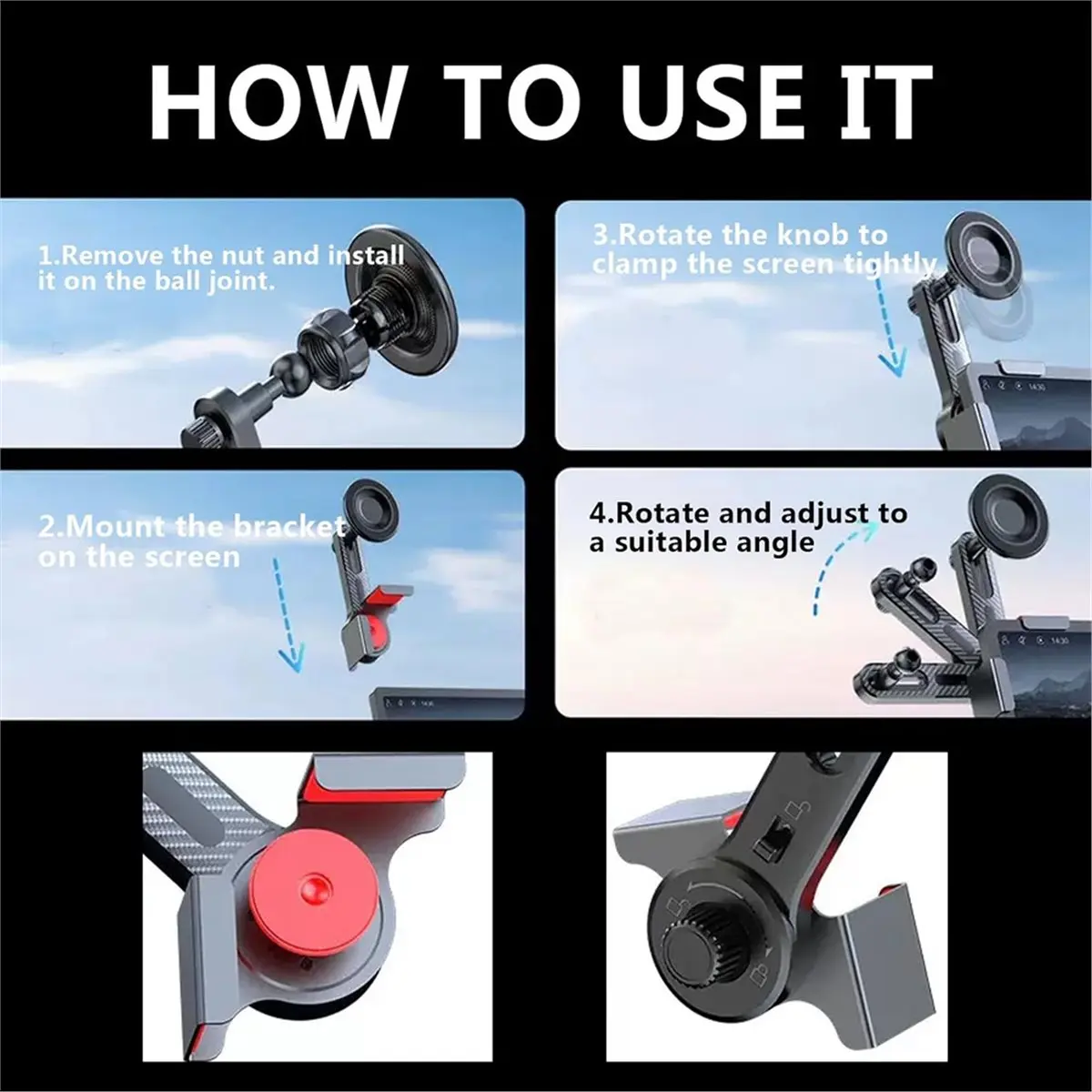 【~ New Y24A】Car Phone Holder with Magnetic Suction Cup, for Mount for and Android Cases (Black)