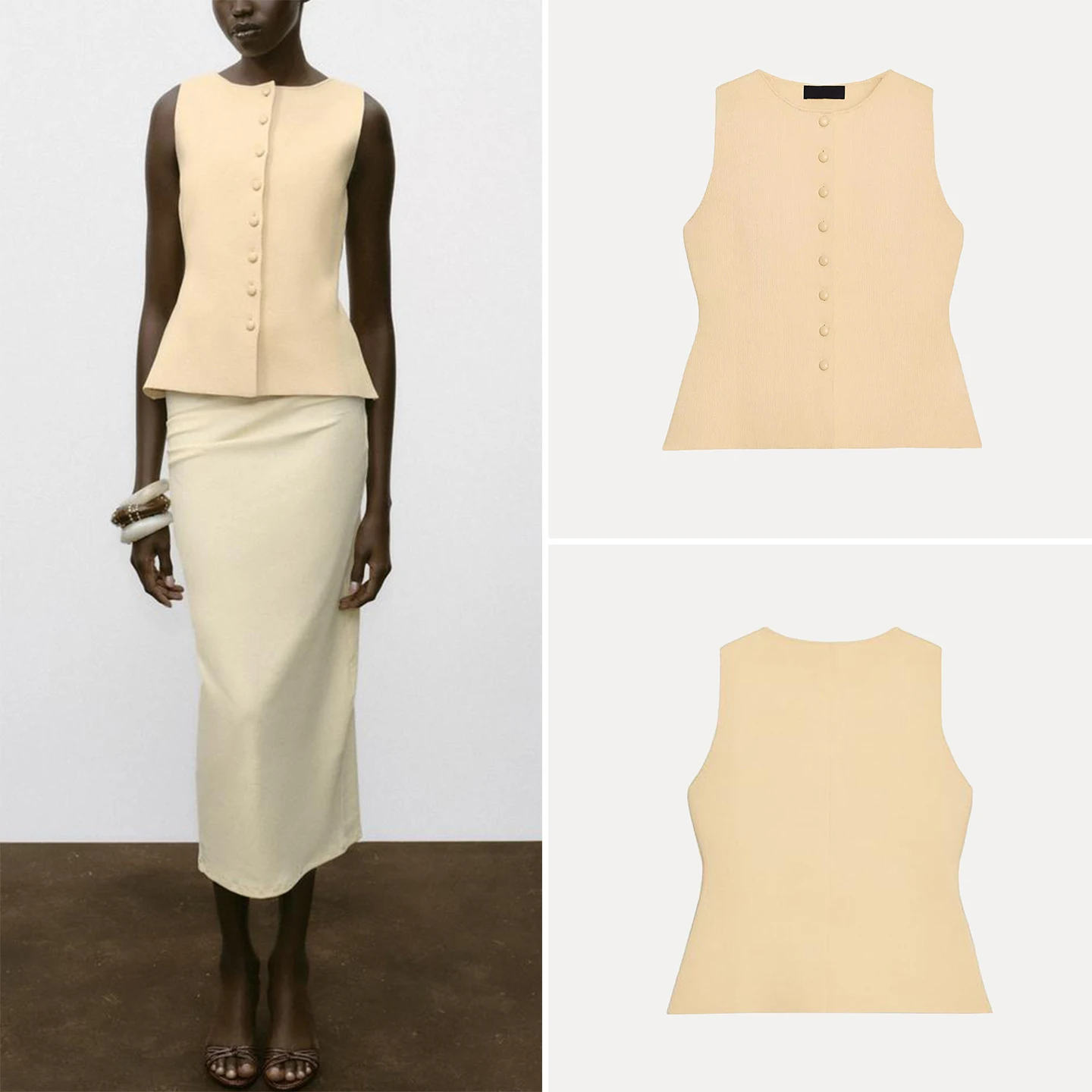 

Z Women's Knitted Vest 2025 New Sle round Ne Svel Button up Ele Faion Autumn Wear Outerwear Regular Length