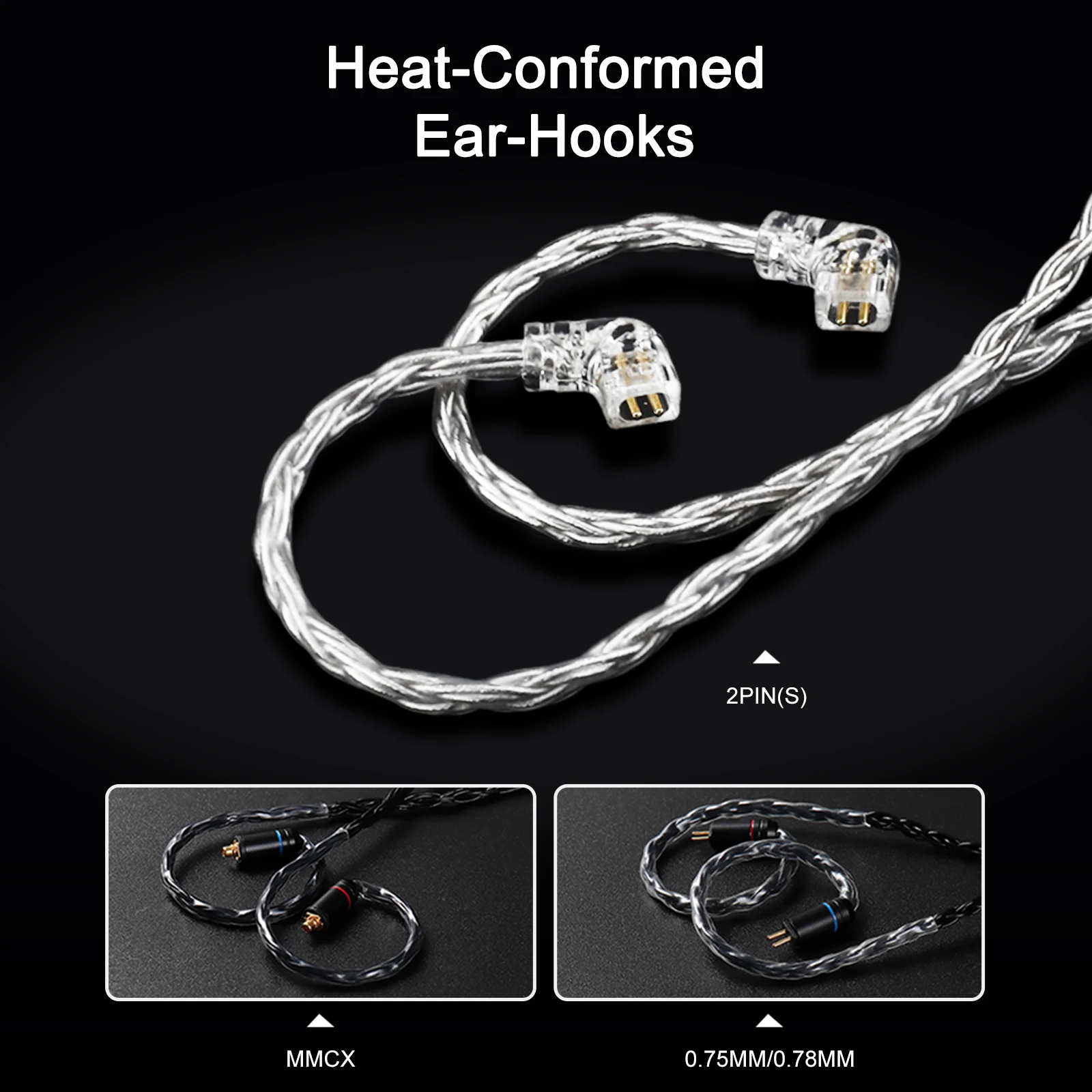 OKCSC AS300 MMCX 2Pin 0.75 مللي متر QDC موصل سماعات 16 الأساسية مطلي النحاس HiFi ترقية استبدال كابل مع 3.5 مللي متر التوصيل