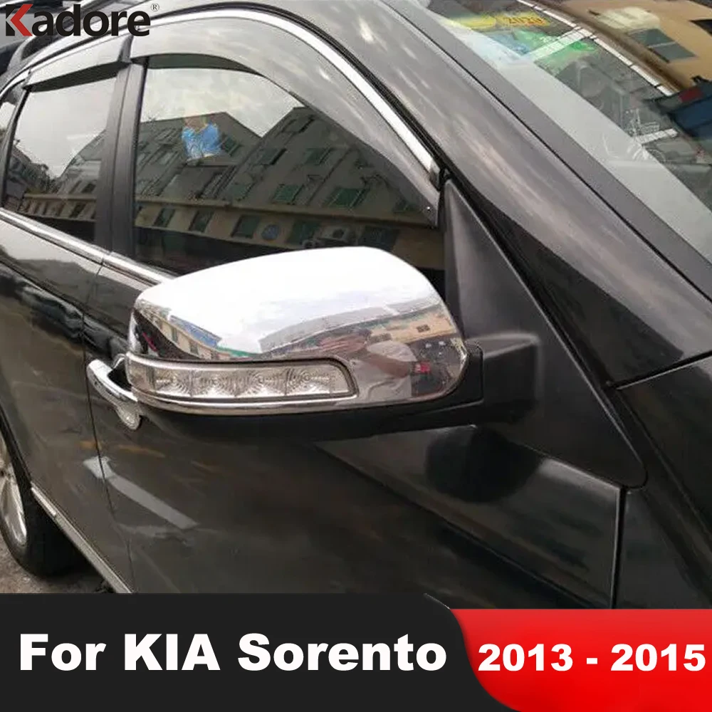 

Rearview Mirror Cover For Kia Sorento 2013 2014 2015 Chrome Car Rear View Side Wing Mirrors Cap Frame Covers Accessories