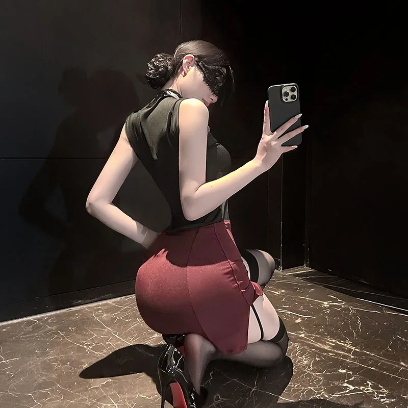 زي المعلم المثير للنساء ملكة جمال السكرتير التأثيري زي مكتب سيدة لعب الأدوار الملابس الداخلية المثيرة ملابس الزوجين الجنس الاباحية الملابس