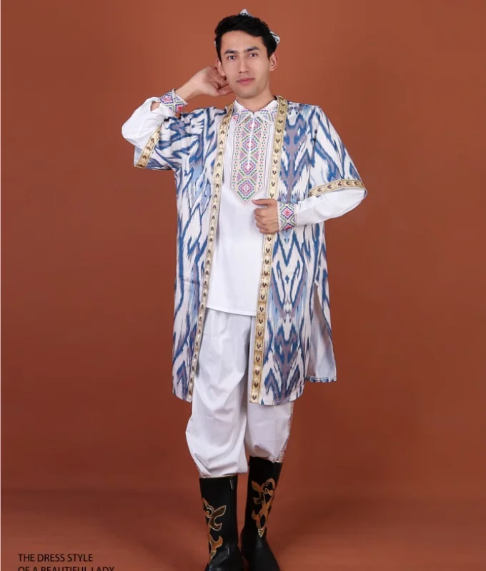 

Китайский Синьцзянский мужской танцевальный костюм с принтом, летний жилет