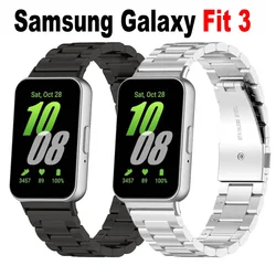 Stainless Steel Metal Strap For Samsung Galaxy Fit3 Band Bracelet For Galaxy Fit 3 SM-R390 Wristband Replacement Accessories