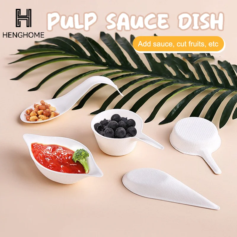 25 Pcs Tasting Dishes Disposable Dishes - Home Compostable Microwavable And Freezable White Bagasse Food