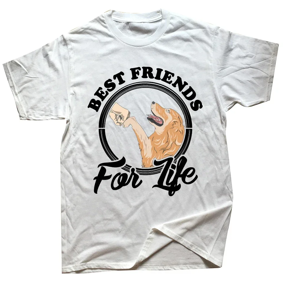 Vintage Golden Retriever Lover Best Friends For Life Dogs Tee Tops Round Neck Short-Sleeve Fashion Tshirt Casual Basic T-shirts