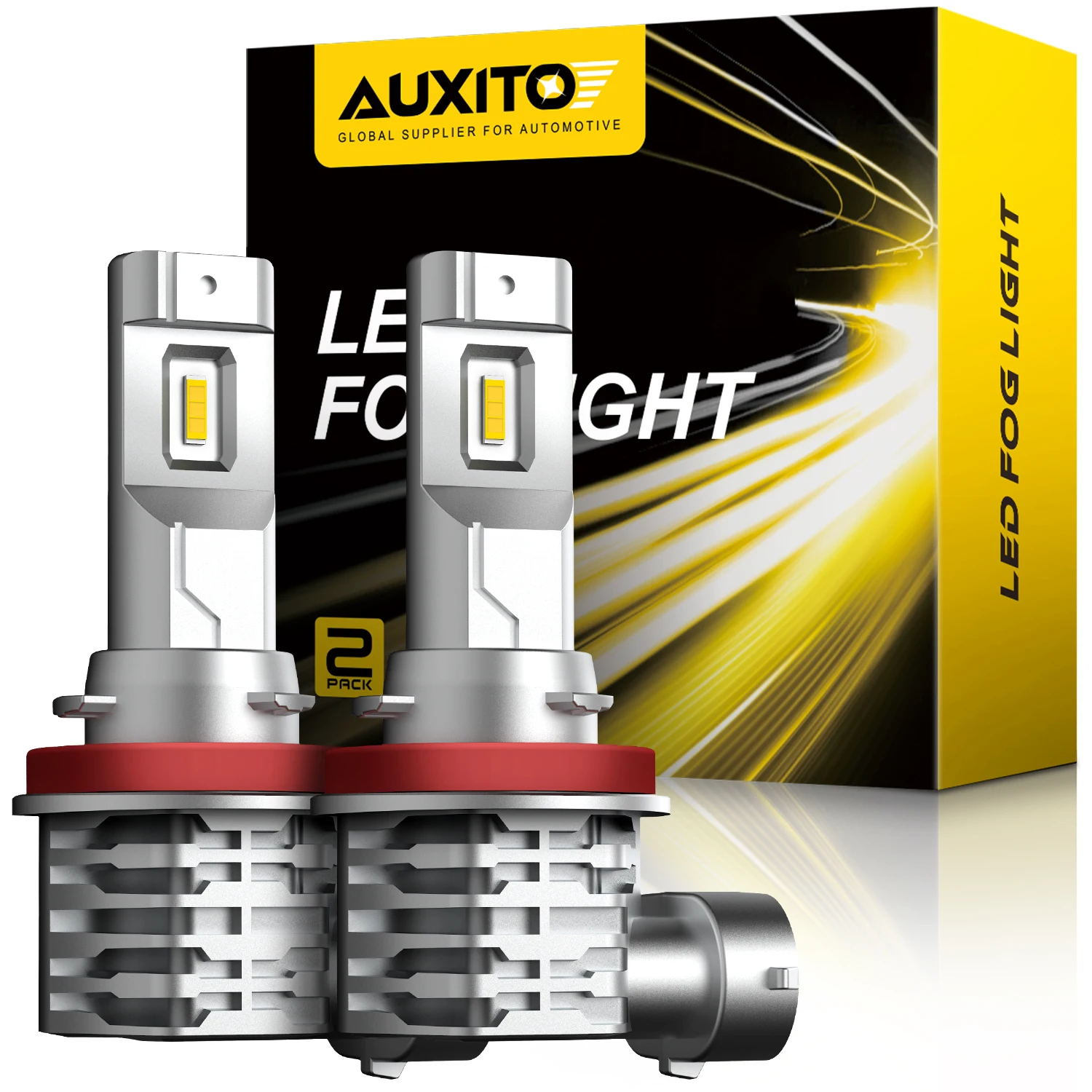 AUXITO 2Pcs H11 H8 LED Fog Light Bulbs Canbus H10 HB4 9006 HB3 9005 H16JP LED Bulb Car Day Driving Running Lamp White Yellow