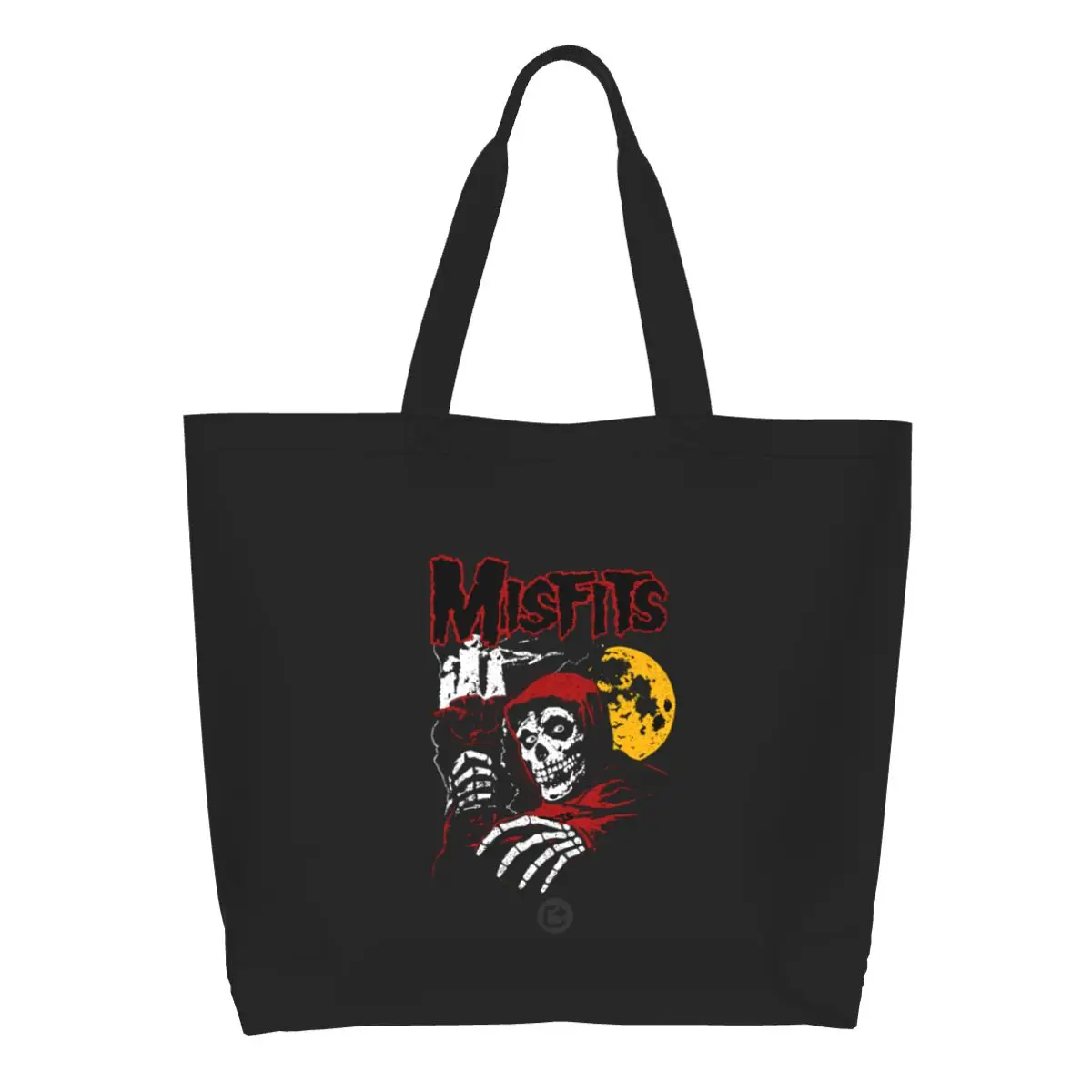 Heavy Metal Misfits Skull Groceries Shopping Tote Bags Kawaii Horror Rock Roll Canvas Shopper Shoulder Bag Big Capacity Handbags